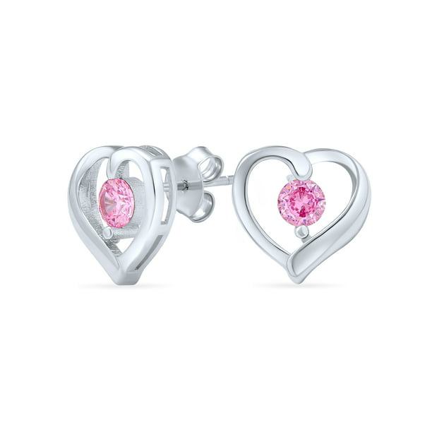 Details about  / 925 Sterling Silver Ladies Earrings CZ Love Heart Cubic Zirconia